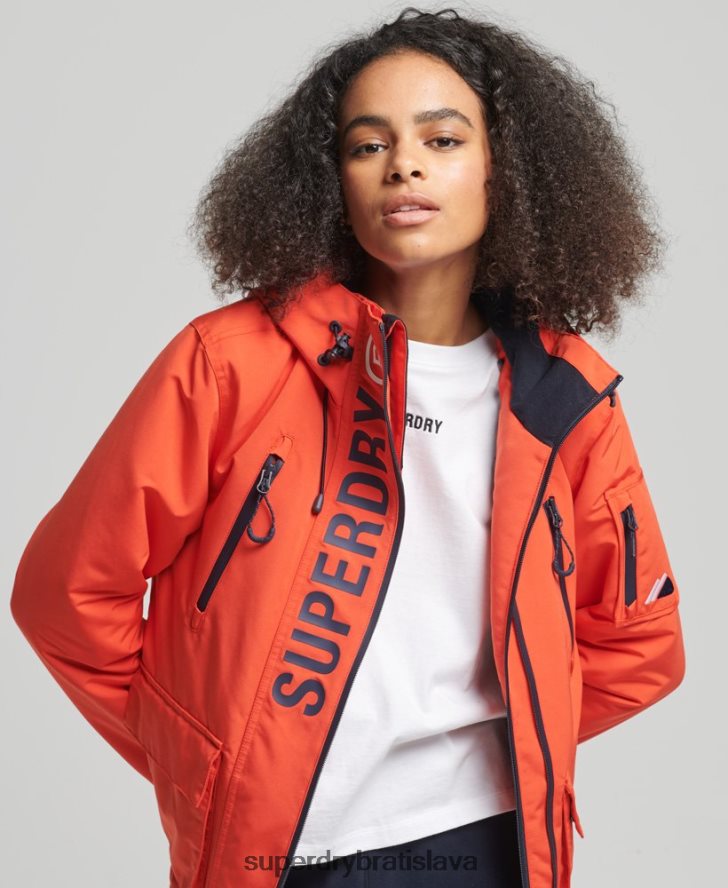 Superdry ženy ultimátna sd vetrovka s kapucňou 6B4ZTR3663 oblečenie oranžová