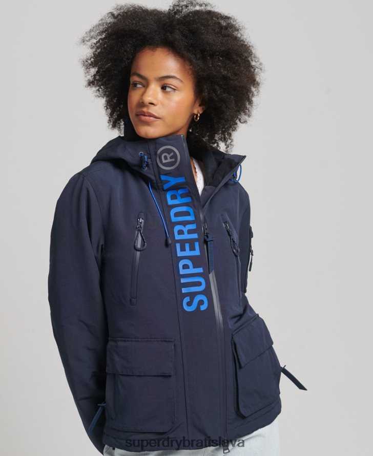 Superdry ženy ultimátna sd vetrovka s kapucňou 6B4ZTR3664 oblečenie námorníctvo