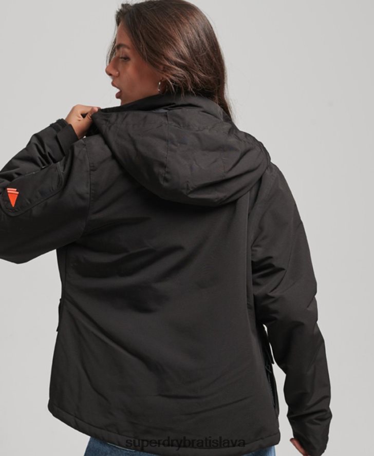 Superdry ženy ultimátna sd vetrovka s kapucňou 6B4ZTR3665 oblečenie čierna