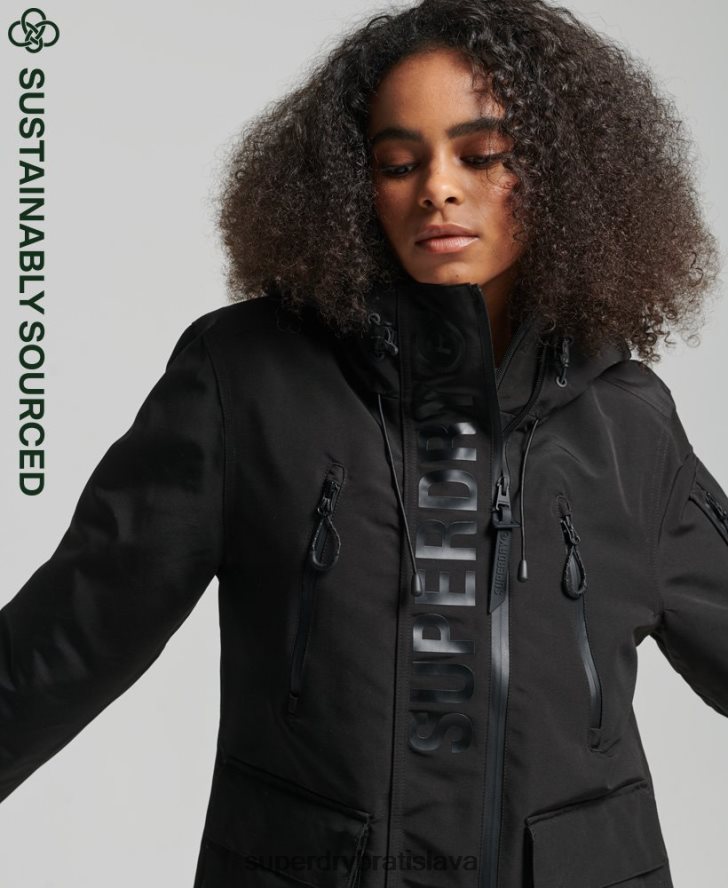Superdry ženy ultimátna sd vetrovka s kapucňou 6B4ZTR3806 oblečenie čierna