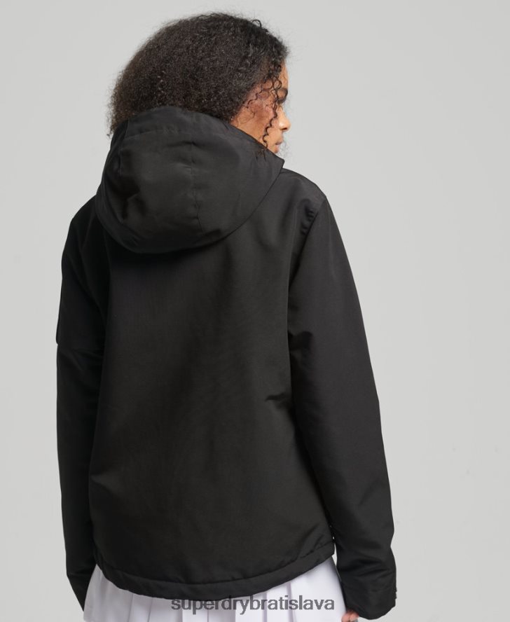 Superdry ženy ultimátna sd vetrovka s kapucňou 6B4ZTR3806 oblečenie čierna