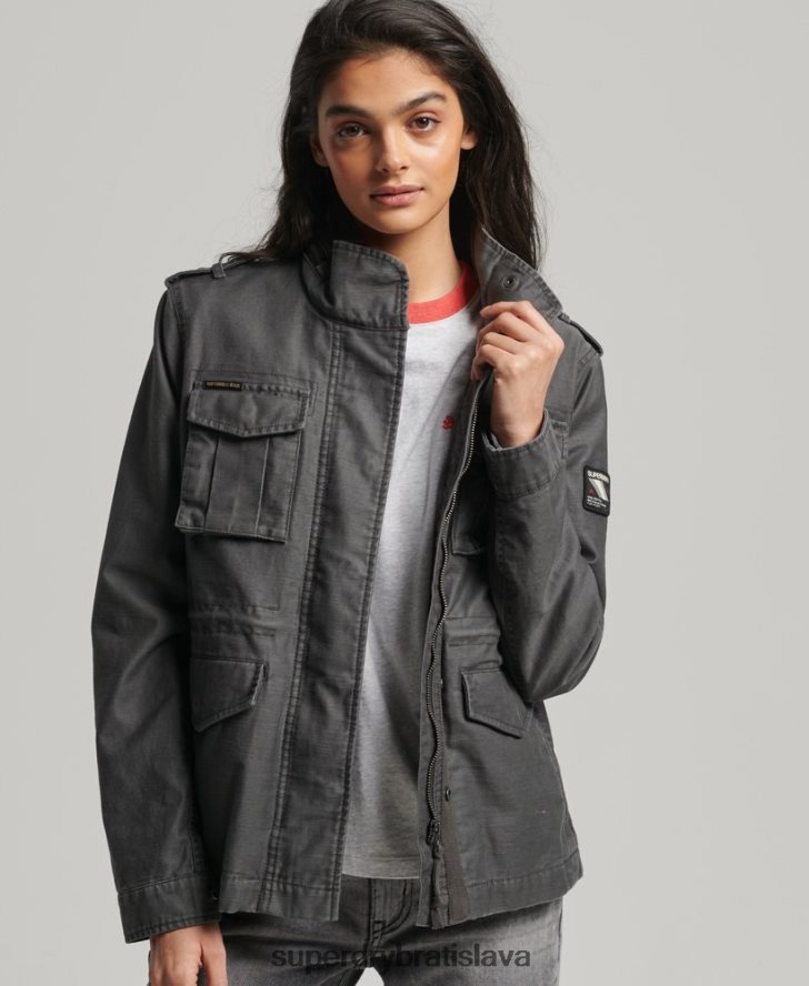 Superdry ženy vintage bunda m65 6B4ZTR3539 oblečenie tmavošedý