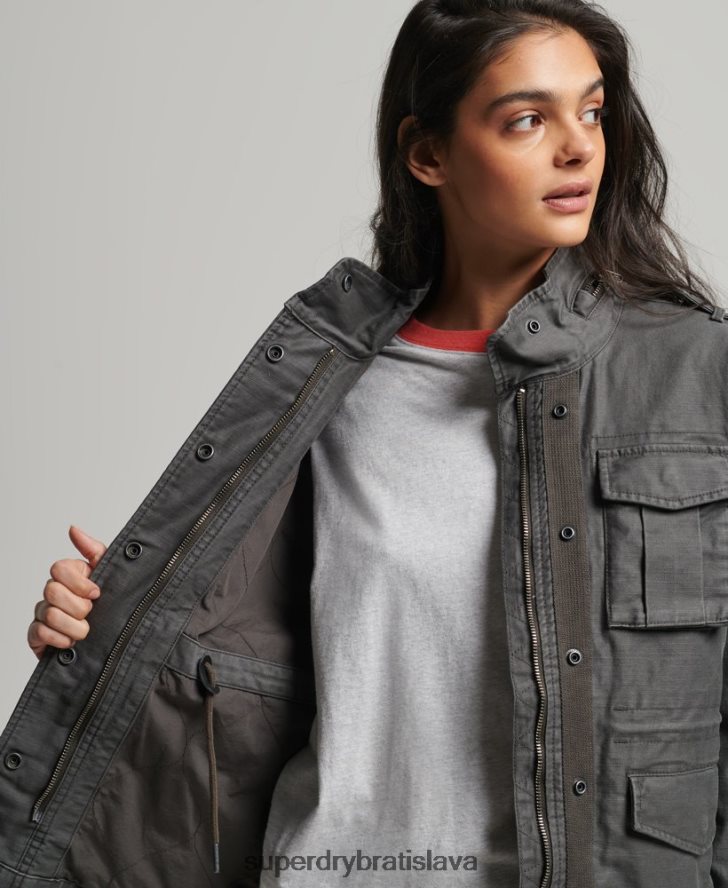 Superdry ženy vintage bunda m65 6B4ZTR3539 oblečenie tmavošedý