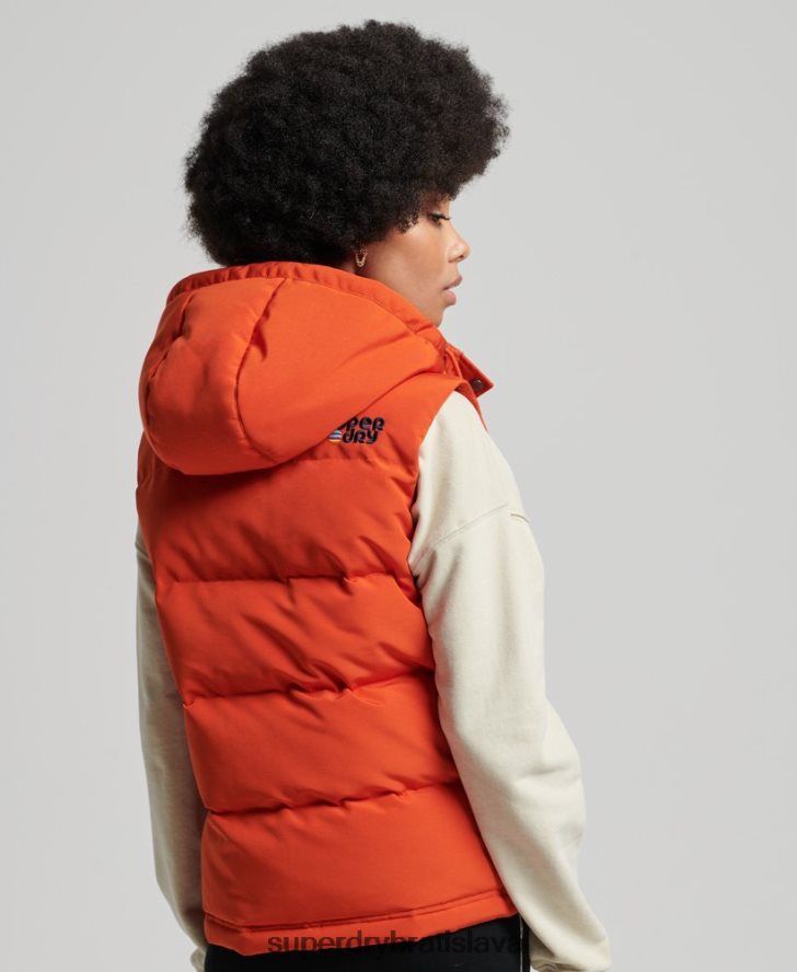 Superdry ženy vintage everest vesta s kapucňou 6B4ZTR3621 oblečenie oranžová