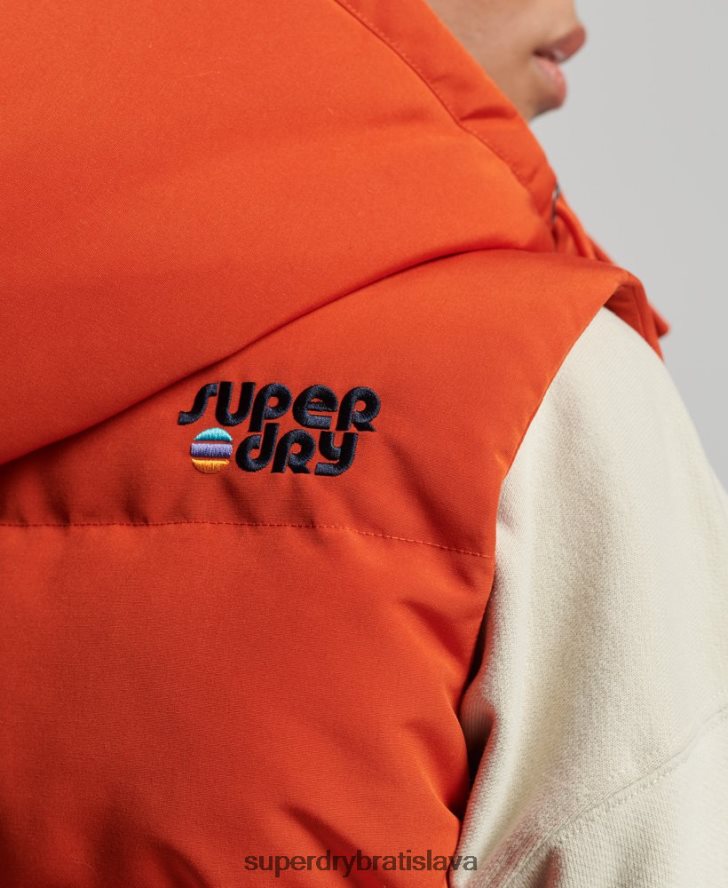 Superdry ženy vintage everest vesta s kapucňou 6B4ZTR3621 oblečenie oranžová