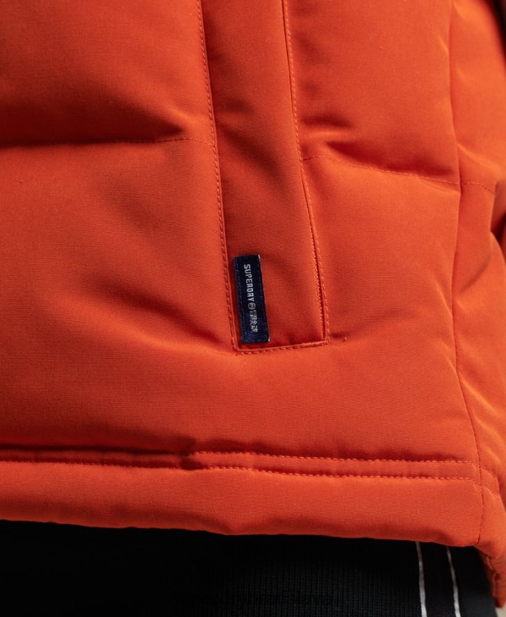 Superdry ženy vintage everest vesta s kapucňou 6B4ZTR3621 oblečenie oranžová