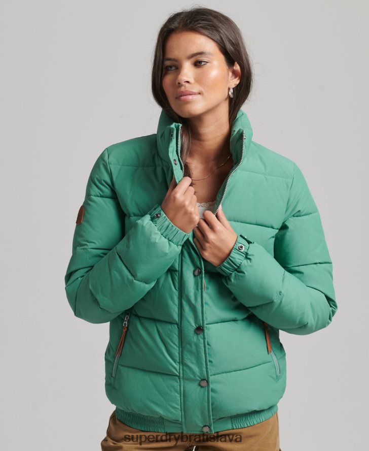 Superdry ženy vintage horská bunda 6B4ZTR3608 oblečenie zelená
