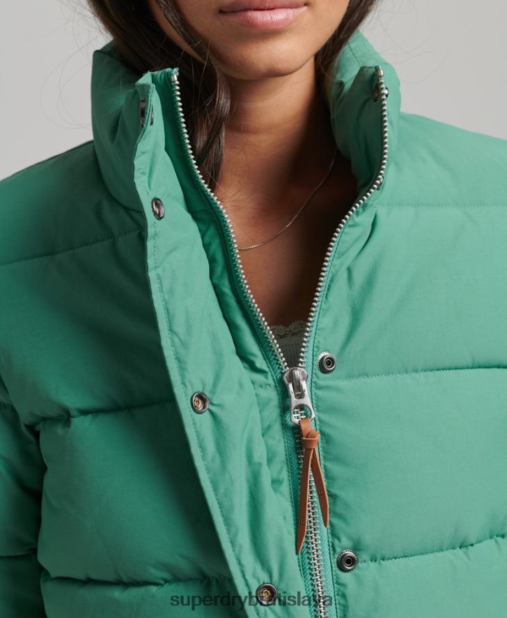 Superdry ženy vintage horská bunda 6B4ZTR3608 oblečenie zelená