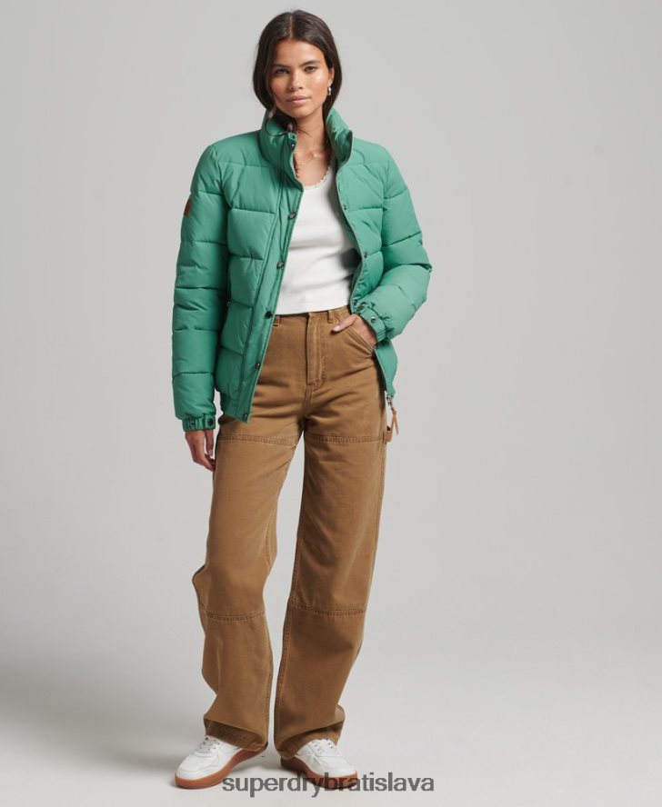 Superdry ženy vintage horská bunda 6B4ZTR3608 oblečenie zelená