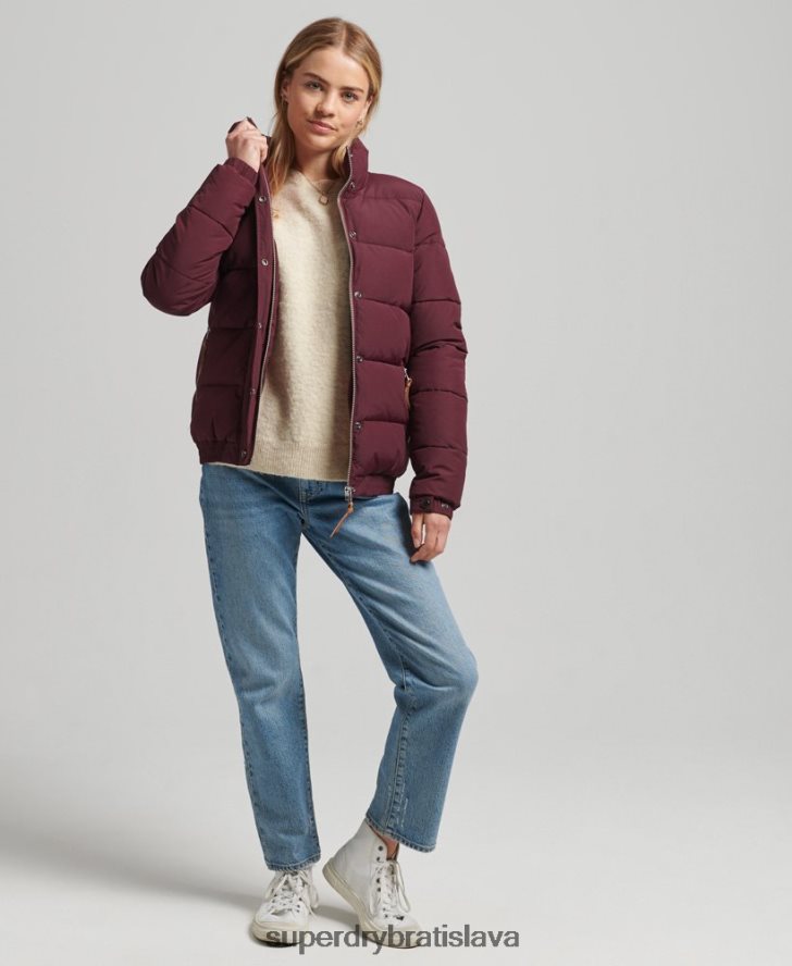 Superdry ženy vintage horská bunda 6B4ZTR3697 oblečenie červená