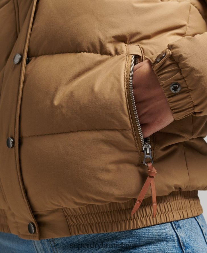 Superdry ženy vintage horská bunda 6B4ZTR5495 oblečenie hnedá