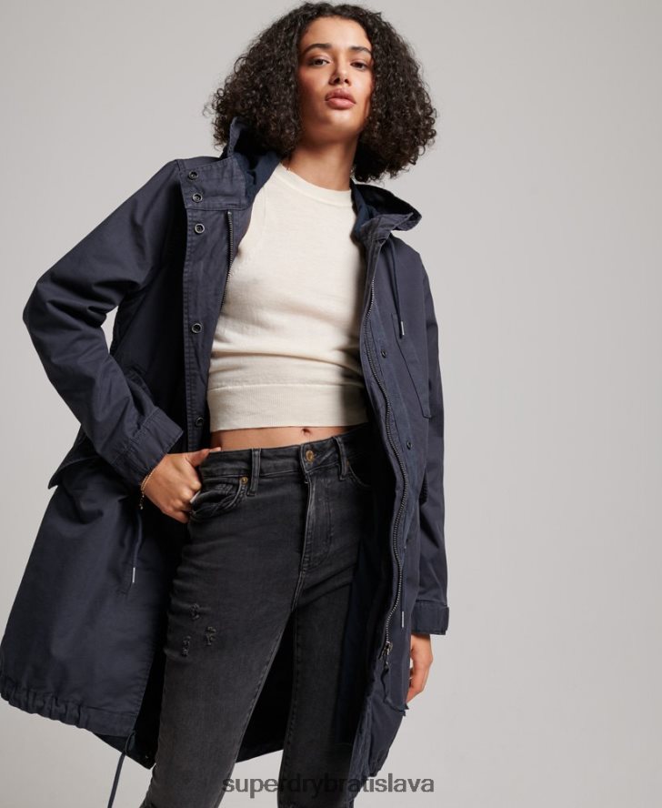 Superdry ženy vintage poľná parka 6B4ZTR2163 oblečenie námorníctvo