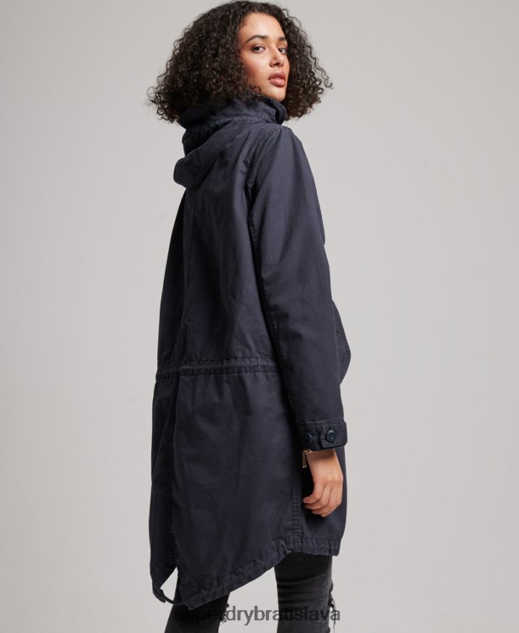 Superdry ženy vintage poľná parka 6B4ZTR2163 oblečenie námorníctvo