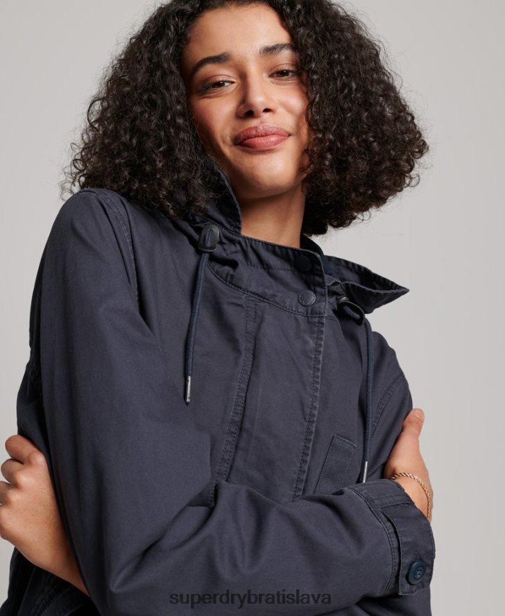 Superdry ženy vintage poľná parka 6B4ZTR2163 oblečenie námorníctvo