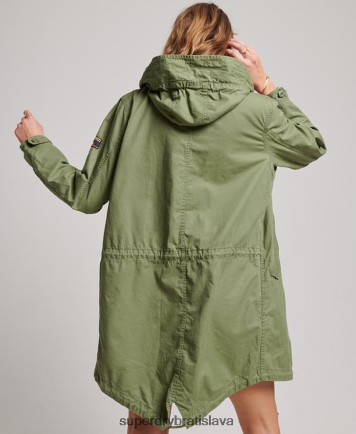 Superdry ženy vintage poľná parka 6B4ZTR3513 oblečenie kaki