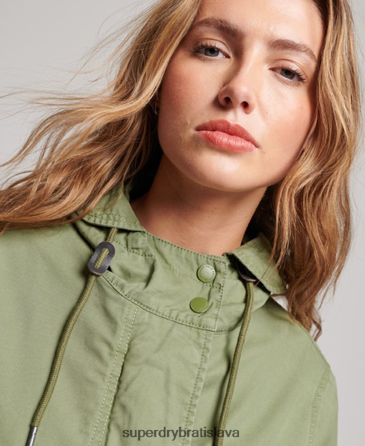 Superdry ženy vintage poľná parka 6B4ZTR3513 oblečenie kaki