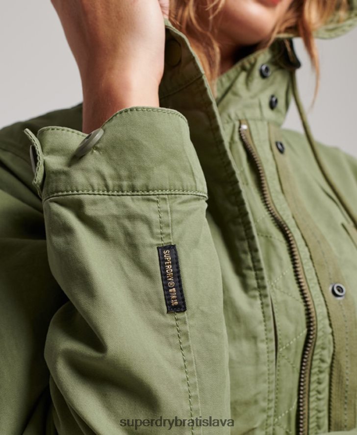 Superdry ženy vintage poľná parka 6B4ZTR3513 oblečenie kaki