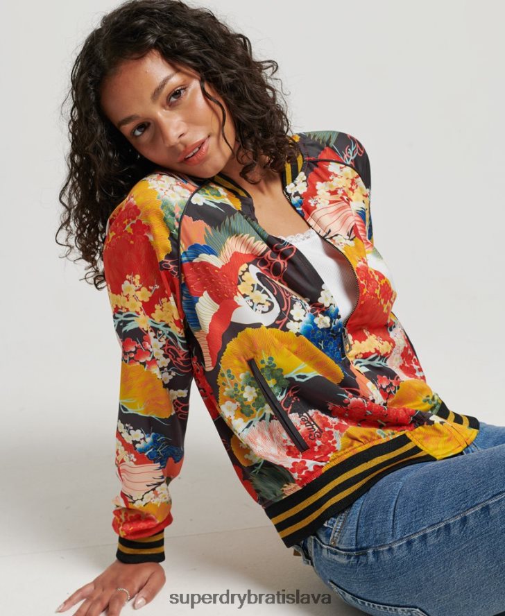 Superdry ženy vintage suikajan sako s potlačou 6B4ZTR3521 oblečenie multi