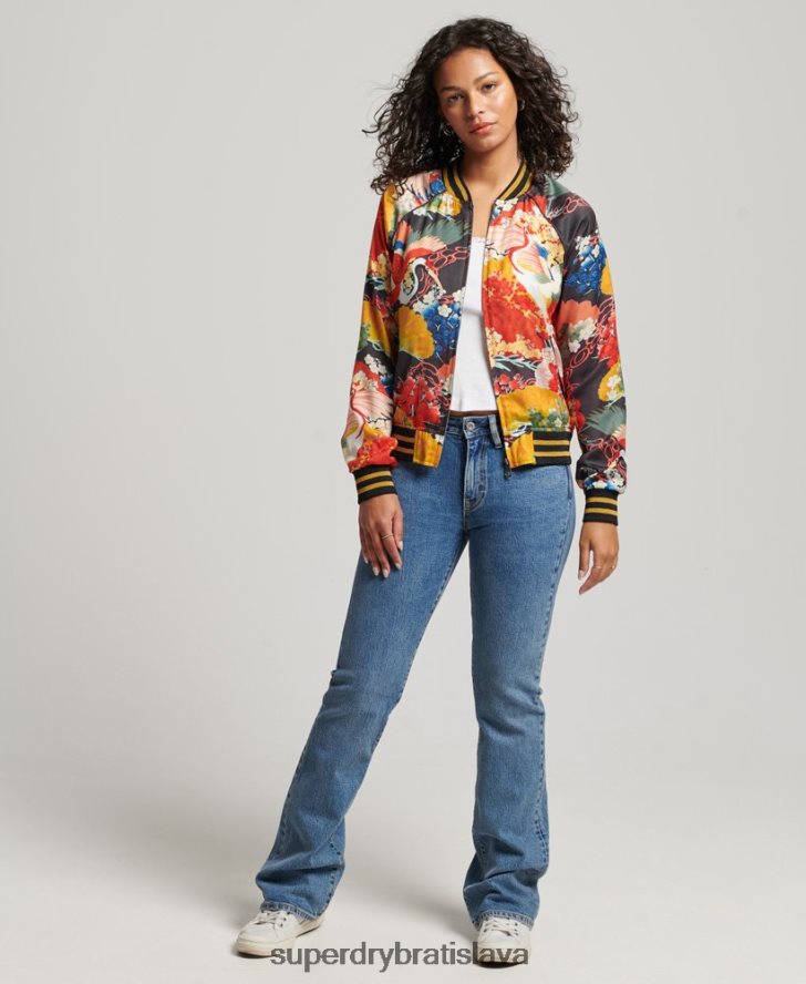 Superdry ženy vintage suikajan sako s potlačou 6B4ZTR3521 oblečenie multi