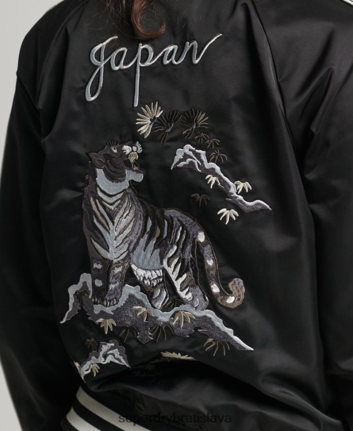 Superdry ženy vintage sukajanová bunda 6B4ZTR3542 oblečenie tmavošedý
