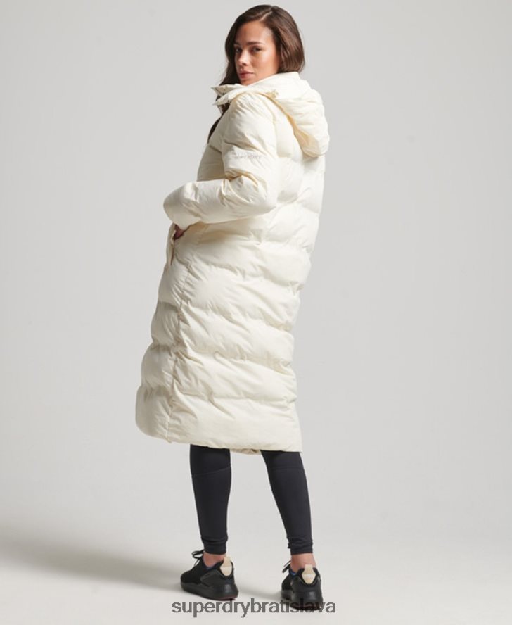 Superdry ženy vlak longline vystužená bunda 6B4ZTR5520 oblečenie krém