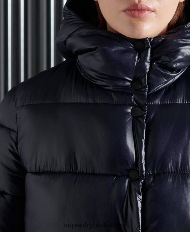 Superdry ženy vysoká lesklá bunda na hračky 6B4ZTR3853 oblečenie námorníctvo