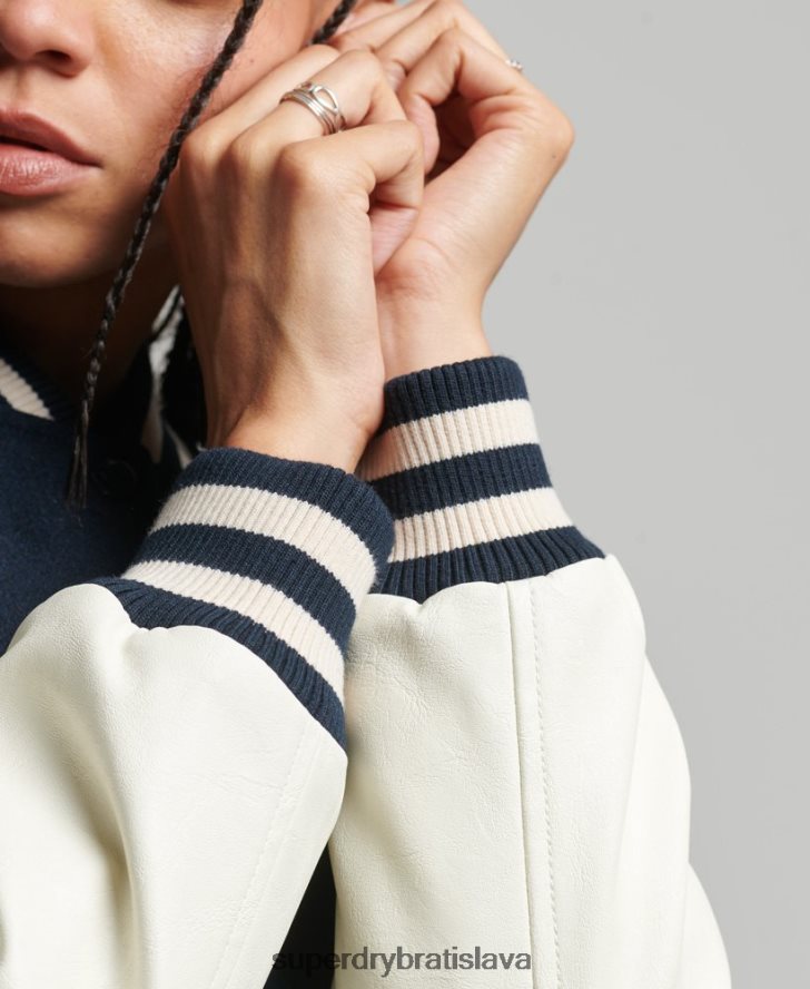 Superdry ženy vysokoškolský univerzitný bomber 6B4ZTR3784 oblečenie námorníctvo