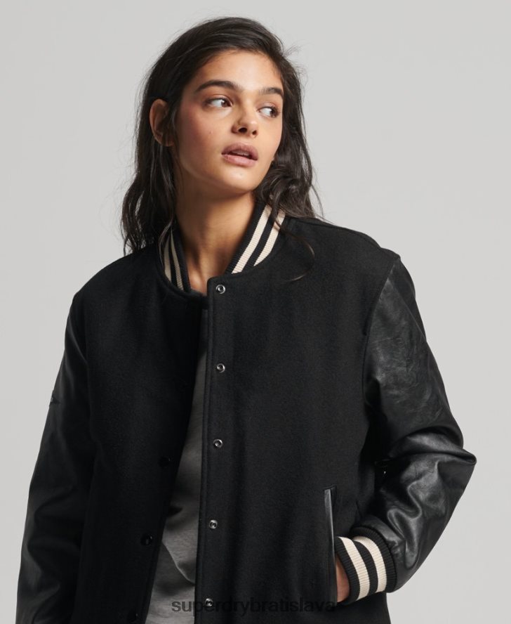 Superdry ženy vysokoškolský univerzitný bomber 6B4ZTR5409 oblečenie tmavošedý