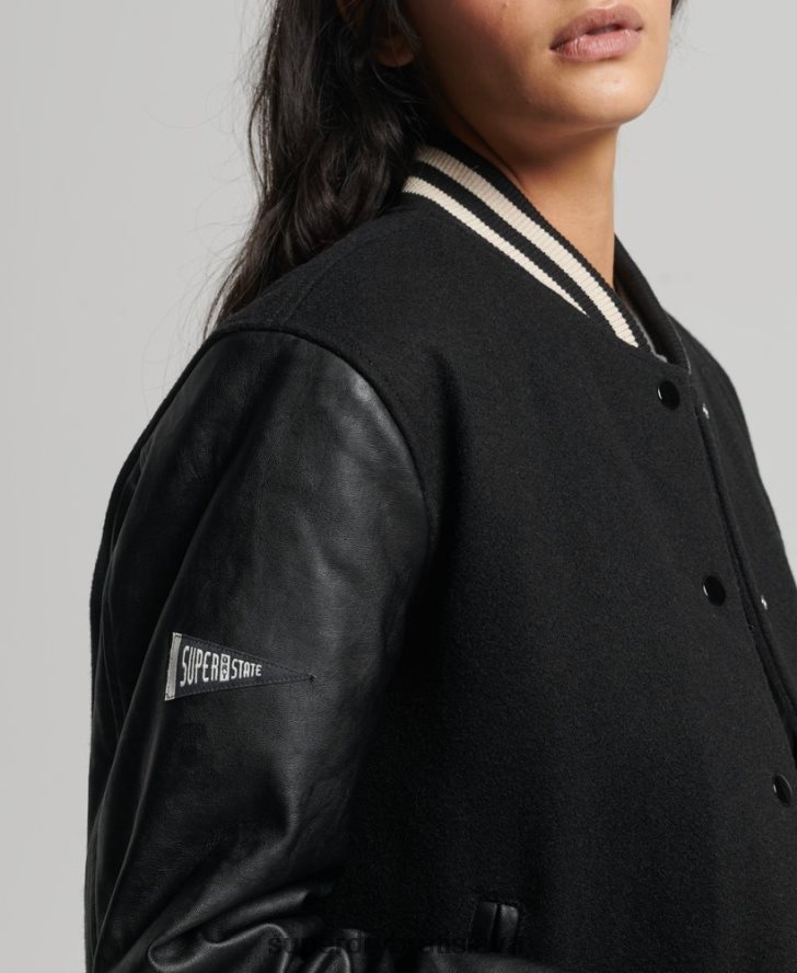 Superdry ženy vysokoškolský univerzitný bomber 6B4ZTR5409 oblečenie tmavošedý