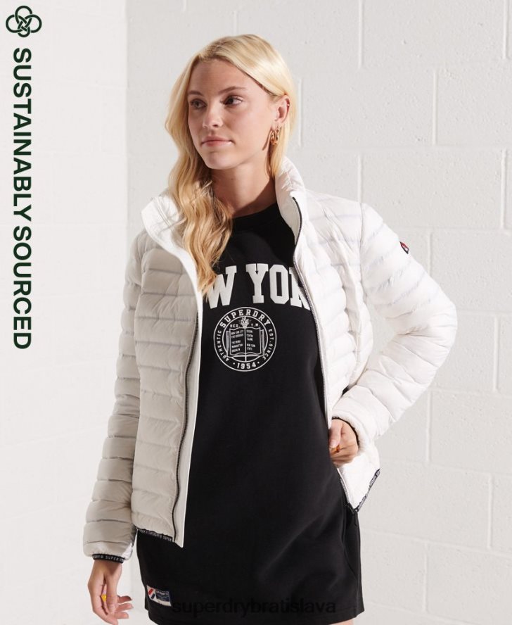 Superdry ženy vystužená bunda s jadrom 6B4ZTR5612 oblečenie biely