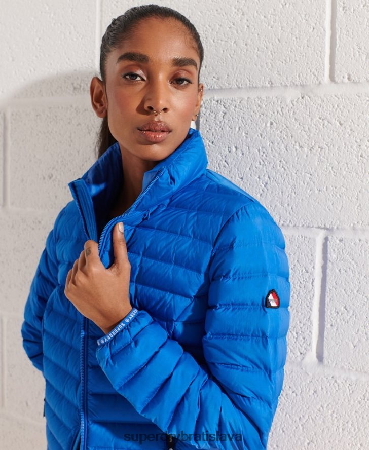 Superdry ženy vystužená bunda s jadrom 6B4ZTR5708 oblečenie Modrá