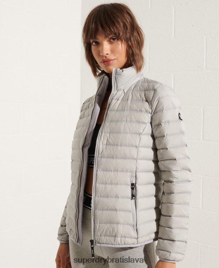 Superdry ženy vystužená bunda s jadrom 6B4ZTR5709 oblečenie svetlo šedá