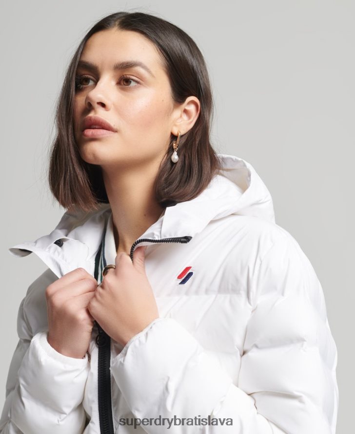 Superdry ženy zateplená bunda pre všetky ročné obdobia 6B4ZTR5603 oblečenie biely