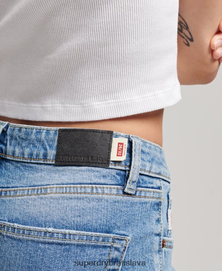Superdry ženy Slim flare džínsy so stredným vzostupom z organickej bavlny 6B4ZTR3887 oblečenie Modrá