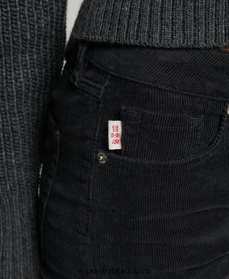 Superdry ženy štíhle flare džínsy so stredným rastom 6B4ZTR2311 oblečenie čierna