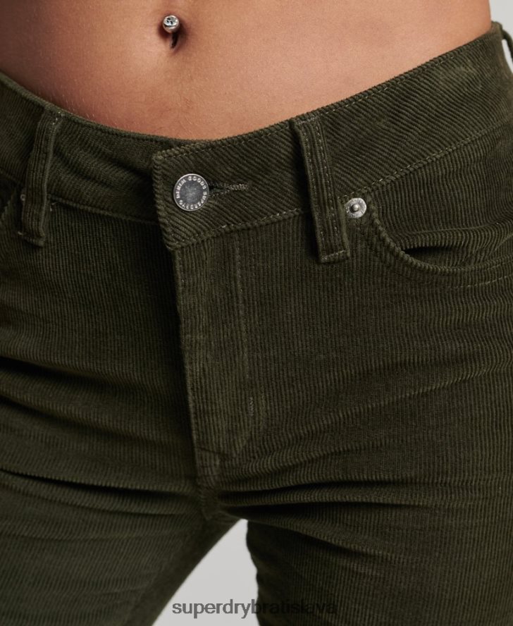 Superdry ženy štíhle flare džínsy so stredným rastom 6B4ZTR2580 oblečenie zelená