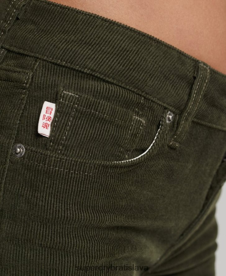 Superdry ženy štíhle flare džínsy so stredným rastom 6B4ZTR2580 oblečenie zelená