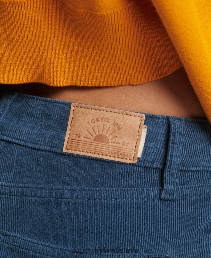 Superdry ženy štíhle flare džínsy so stredným rastom 6B4ZTR2582 oblečenie námorníctvo