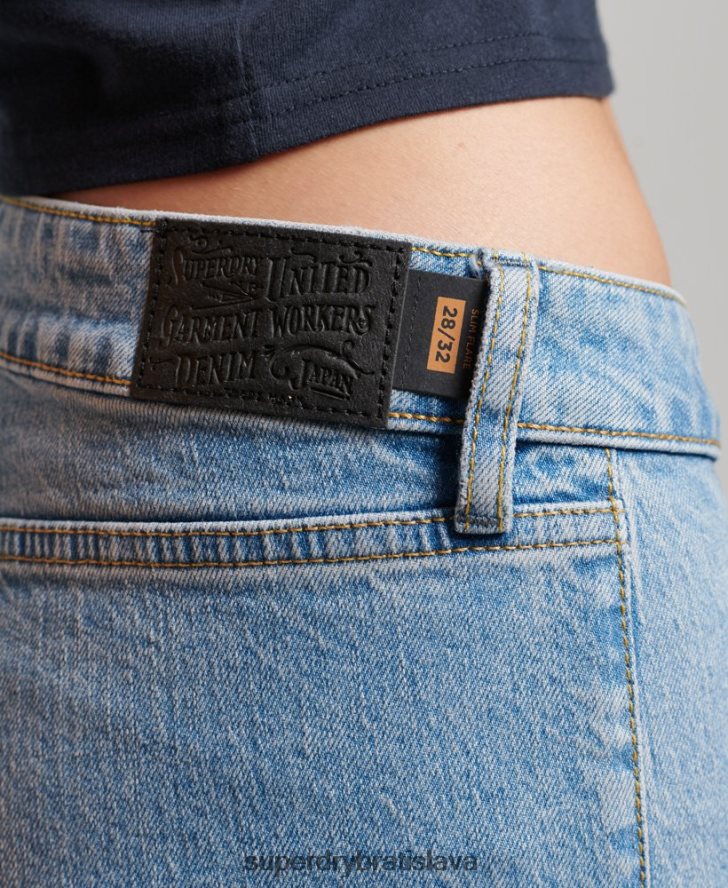 Superdry ženy vintage štíhle flare džínsy z organickej bavlny 6B4ZTR3863 oblečenie Modrá