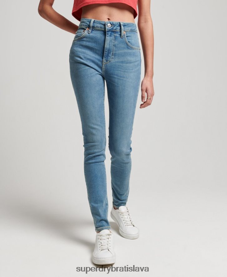 Superdry ženy Úzke džínsové džínsy s vysokým rastom z organickej bavlny 6B4ZTR3880 oblečenie Modrá