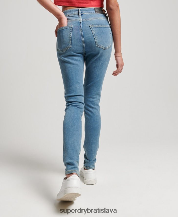 Superdry ženy Úzke džínsové džínsy s vysokým rastom z organickej bavlny 6B4ZTR3880 oblečenie Modrá