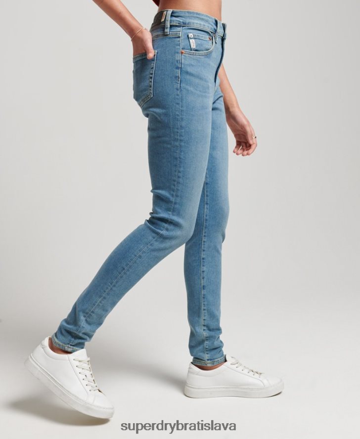 Superdry ženy Úzke džínsové džínsy s vysokým rastom z organickej bavlny 6B4ZTR3880 oblečenie Modrá