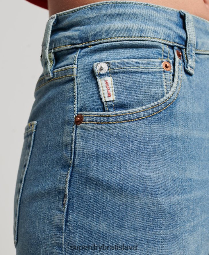 Superdry ženy Úzke džínsové džínsy s vysokým rastom z organickej bavlny 6B4ZTR3880 oblečenie Modrá