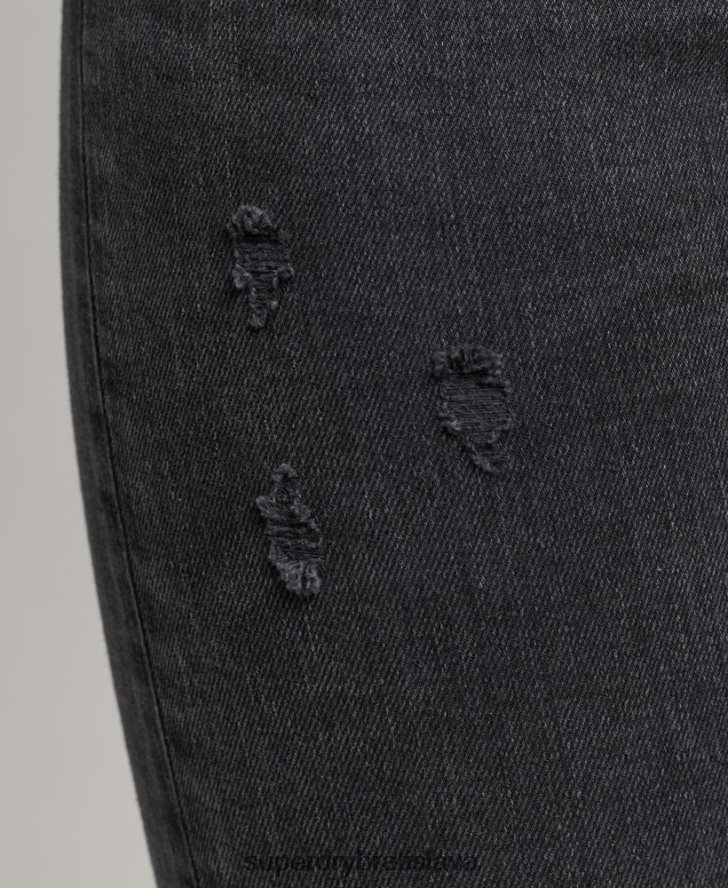 Superdry ženy Úzke džínsové džínsy s vysokým rastom z organickej bavlny 6B4ZTR3889 oblečenie čierna