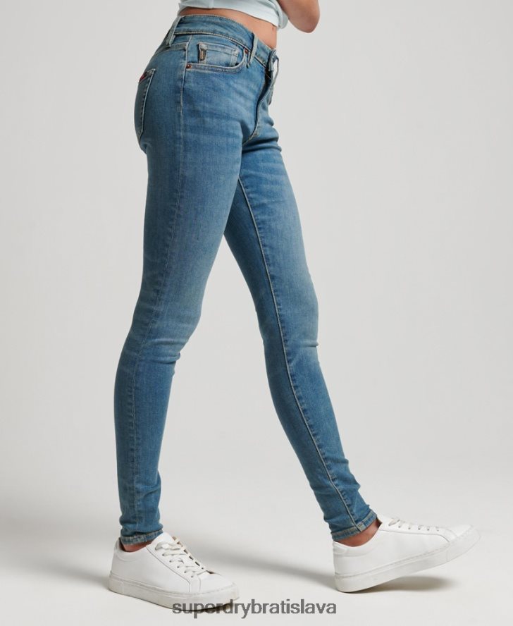 Superdry ženy Úzke džínsy vintage mid rise z organickej bavlny 6B4ZTR3865 oblečenie Modrá