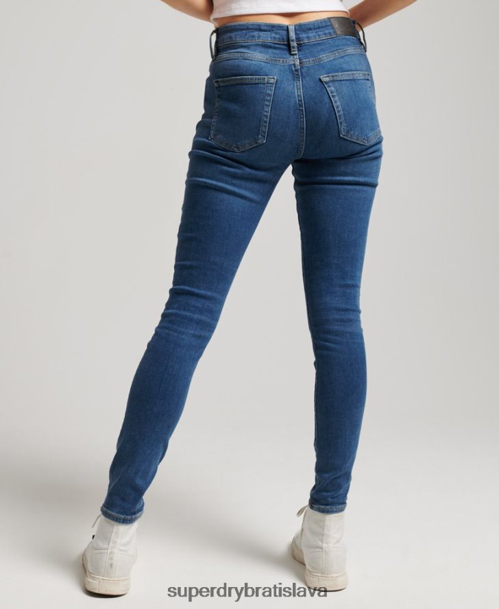 Superdry ženy Úzke džínsy vintage mid rise z organickej bavlny 6B4ZTR3874 oblečenie tmavomodrá