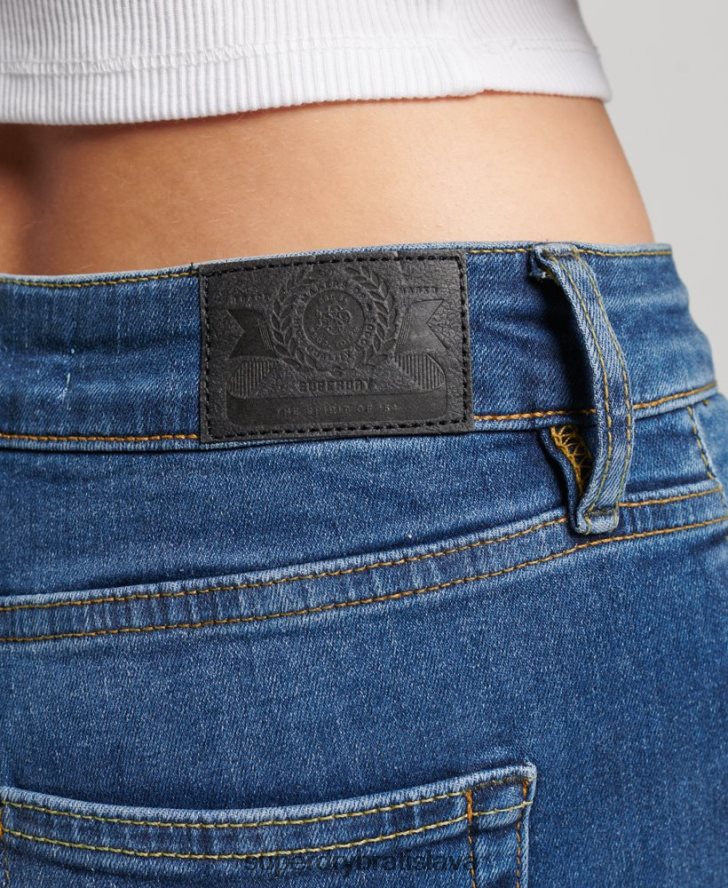 Superdry ženy Úzke džínsy vintage mid rise z organickej bavlny 6B4ZTR3874 oblečenie tmavomodrá