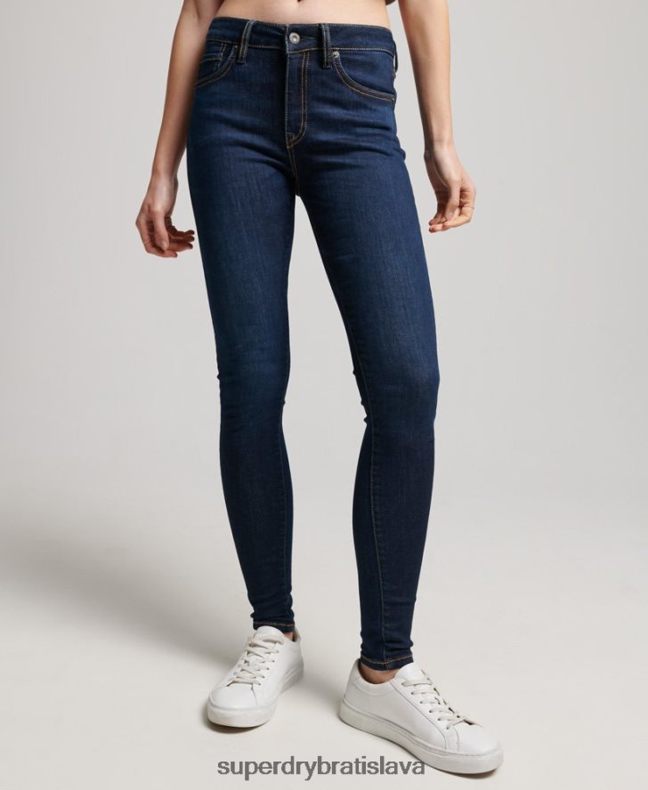 Superdry ženy Úzke džínsy vintage mid rise z organickej bavlny 6B4ZTR3877 oblečenie tmavomodrá