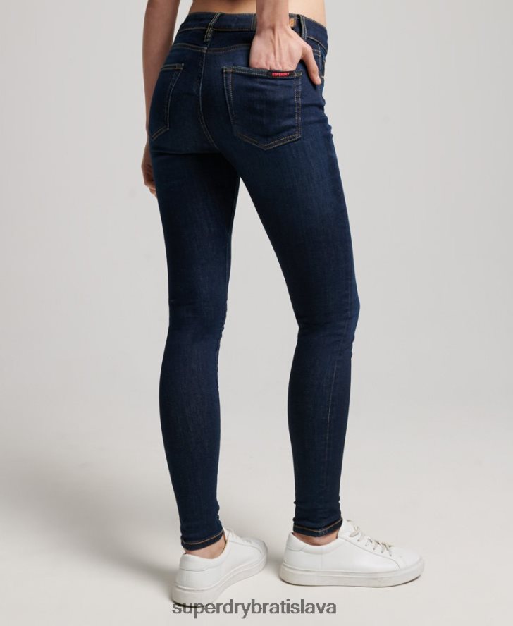 Superdry ženy Úzke džínsy vintage mid rise z organickej bavlny 6B4ZTR3877 oblečenie tmavomodrá