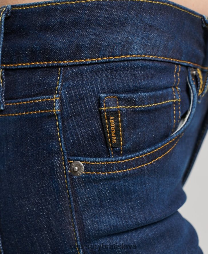 Superdry ženy Úzke džínsy vintage mid rise z organickej bavlny 6B4ZTR3877 oblečenie tmavomodrá